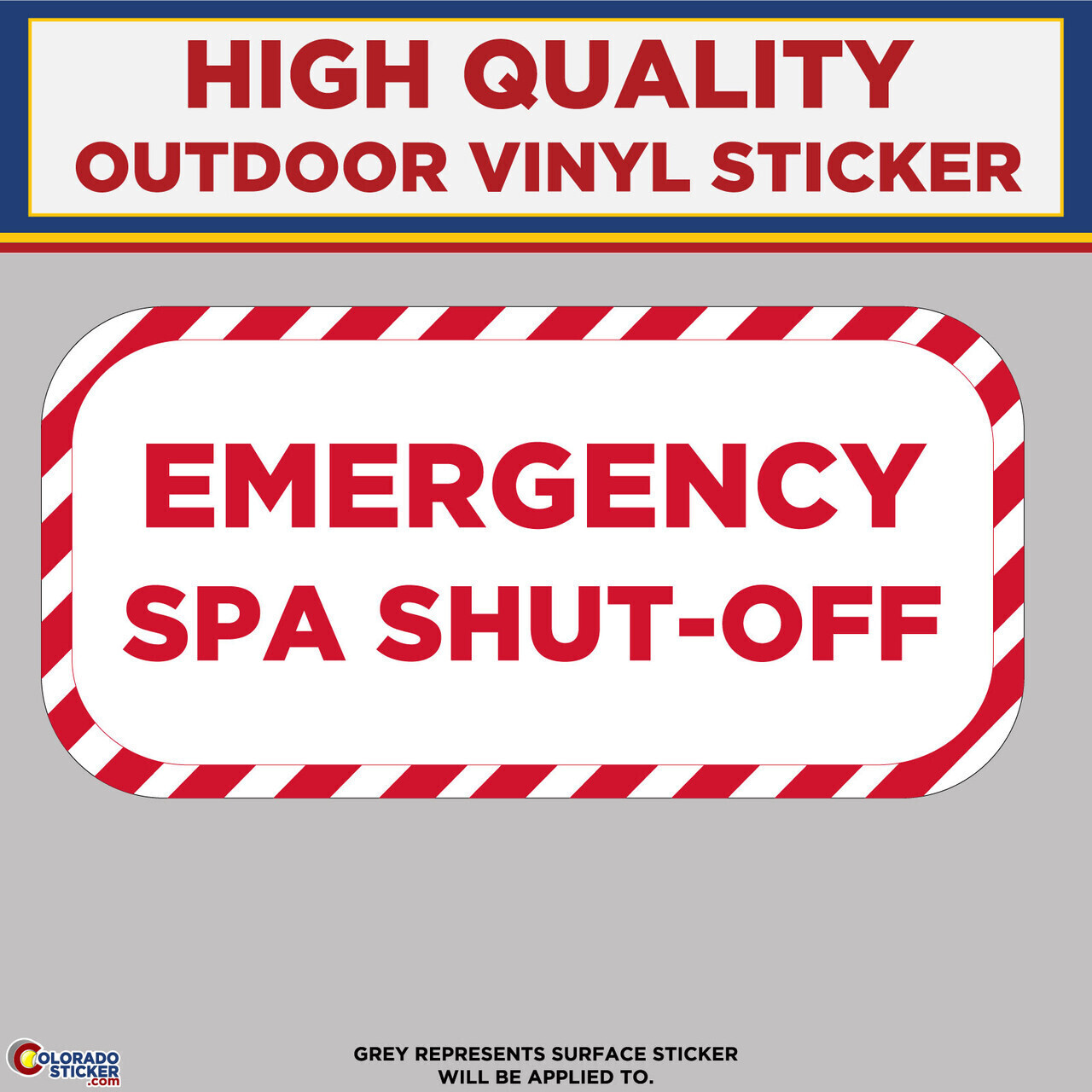 Emergency Spa Shut Off, High Quality Vinyl Stickers