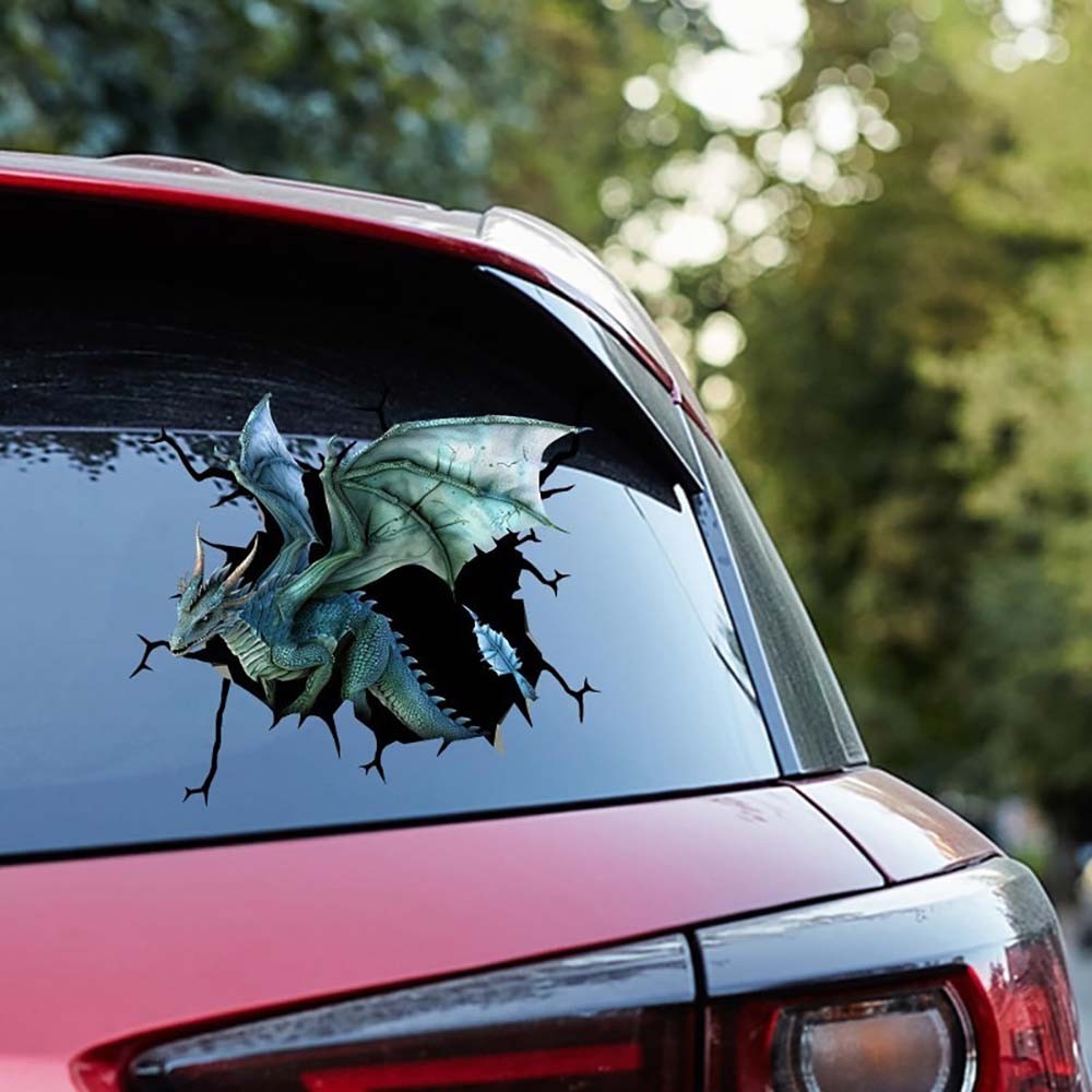 Dragon-Shaped 3D Visual Sticker Red Crack-Effect Dragon-Shaped 3D Visual Sticker