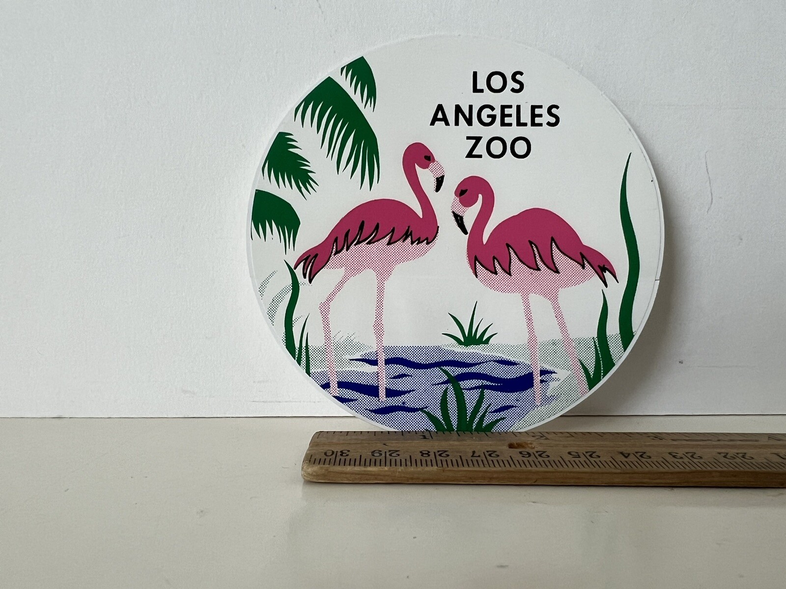 Los Angeles Zoo Flamingos Sticker California Full Color Travel Souvenir 4″