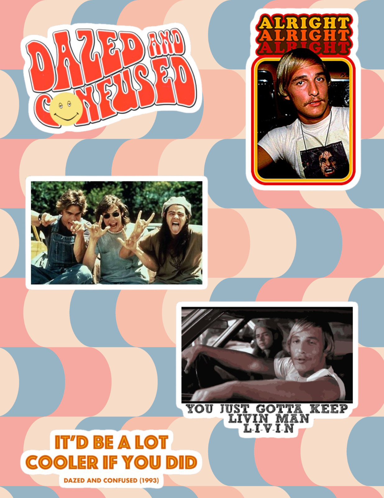 Dazed And Confused 5pc 90’s Movie Sticker Pack