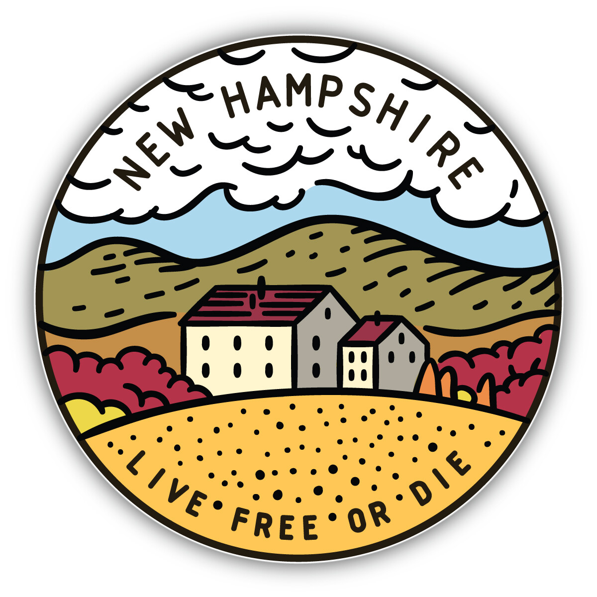 New Hampshire USA State Retro Vintage Vinyl Sticker Decal