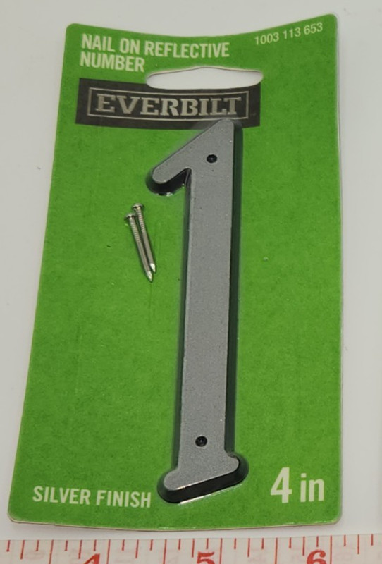 Everbilt, House, Mailbox, Door 4″ Numbers-Set of-1,2,3, Nail On, Plastic,