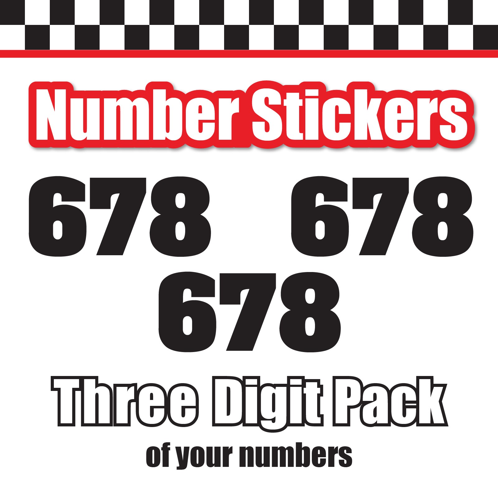 3 Digit Single Number Stickers Custom Decal Locker Door 3pcs Aardvar