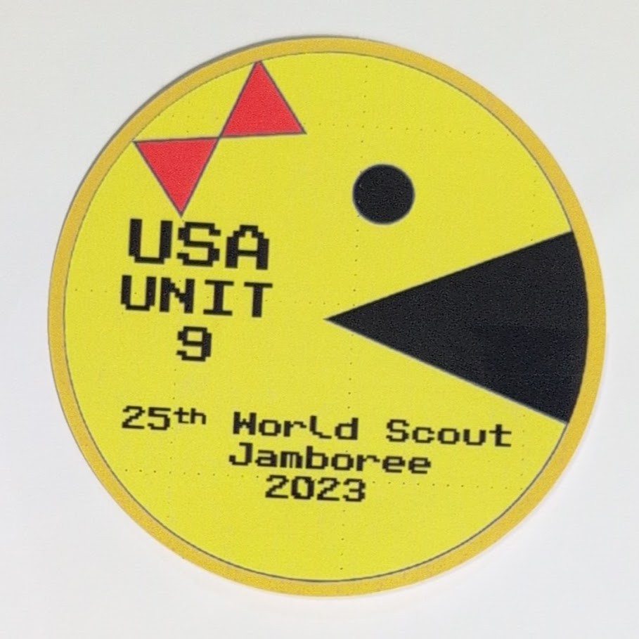 2023 Korea World Scout Jamboree USA Unit 9 Single Sticker Round With Bow