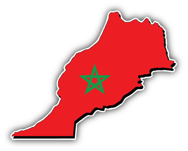 Morocco Map Flag Car Bumper Sticker Decal