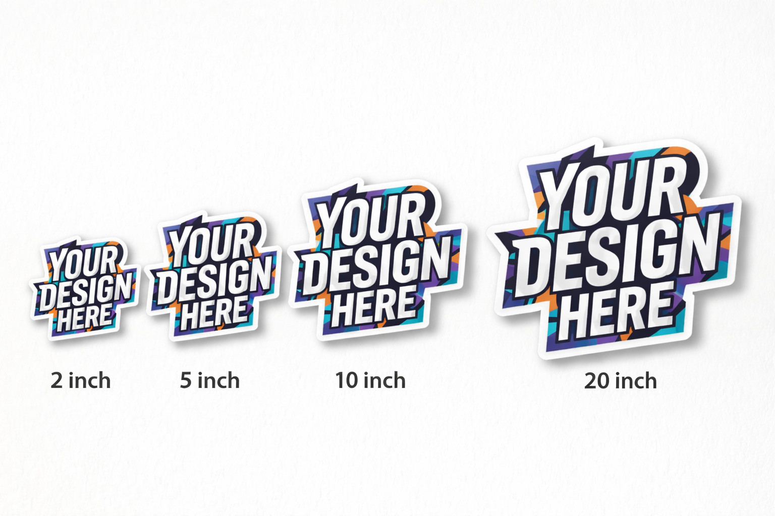Custom Logo Vinyl Stickers Die Cut Waterproof UV Resistant Decals 2-20″ Set