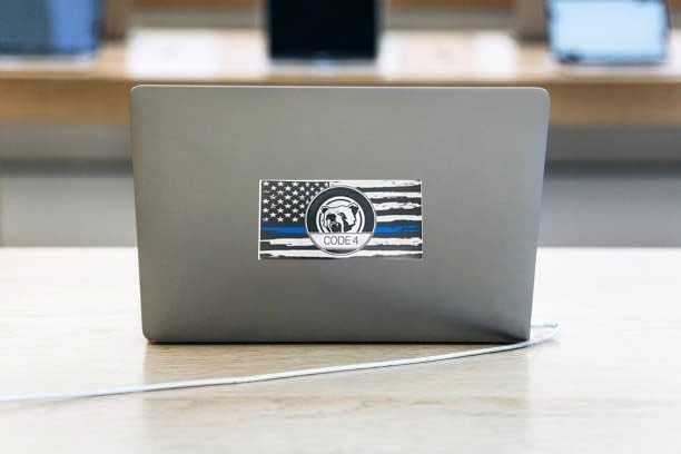 6pcs Thin Blue line Flag Code 4 Car Sticker Decal, Police Support American Flag
