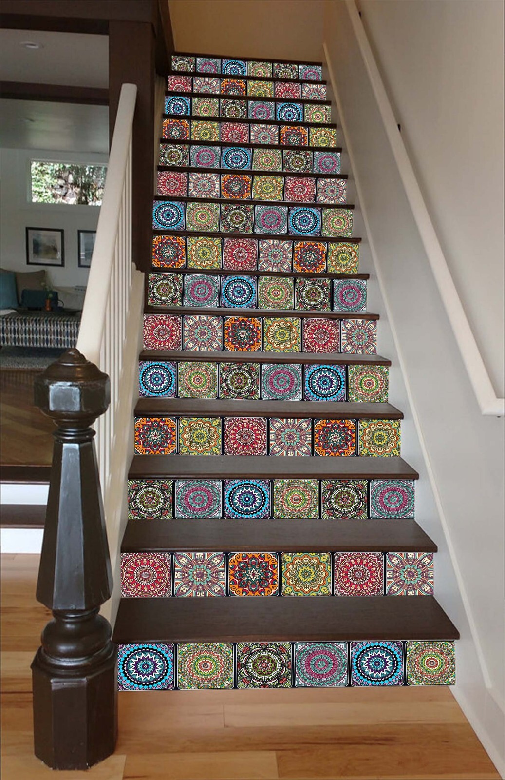 3D Ethnic Pattern AZ549 Stair Risers Decoration Mural Vinyl Wallpaper Kay