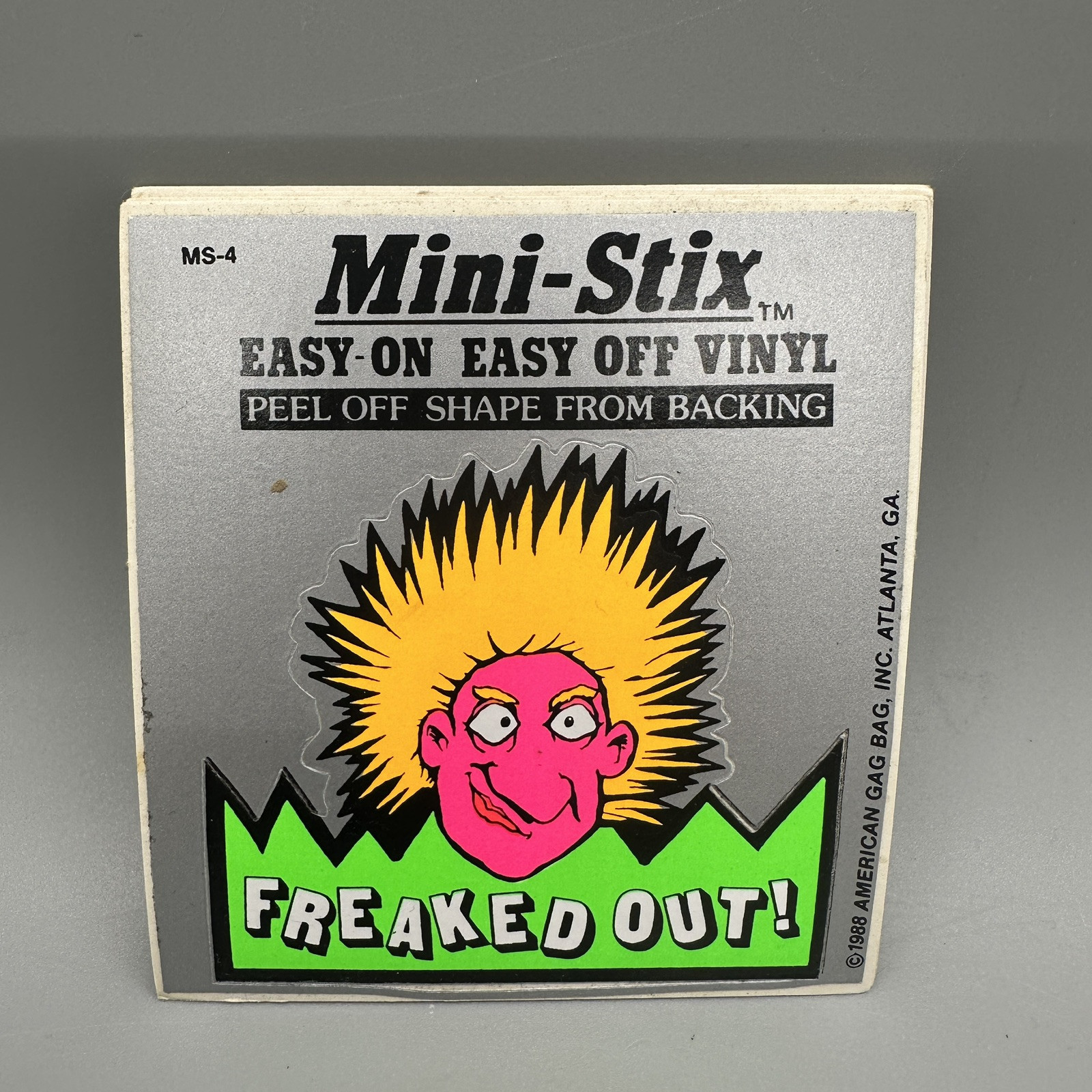 1988 Vintage “Freaked Out!” Black Light Retro Vinyl Sticker Cut-Out