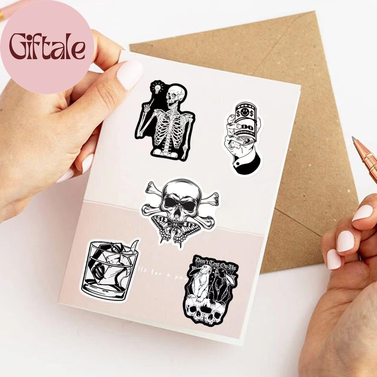200 Pcs Horror Goth Decor Stickers Bulk.Goth Accessories.Cool Skull Horror Stick
