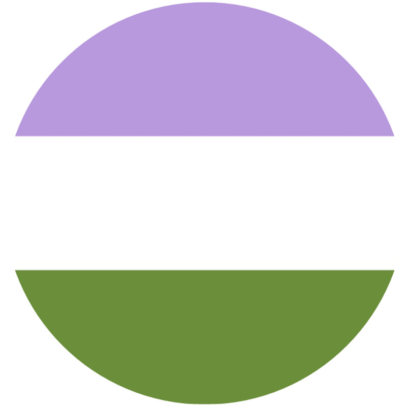 Genderqueer Pride Flag – 3 Inch Circle Sticker 3″ x 3″ – LGBTQ+ Support