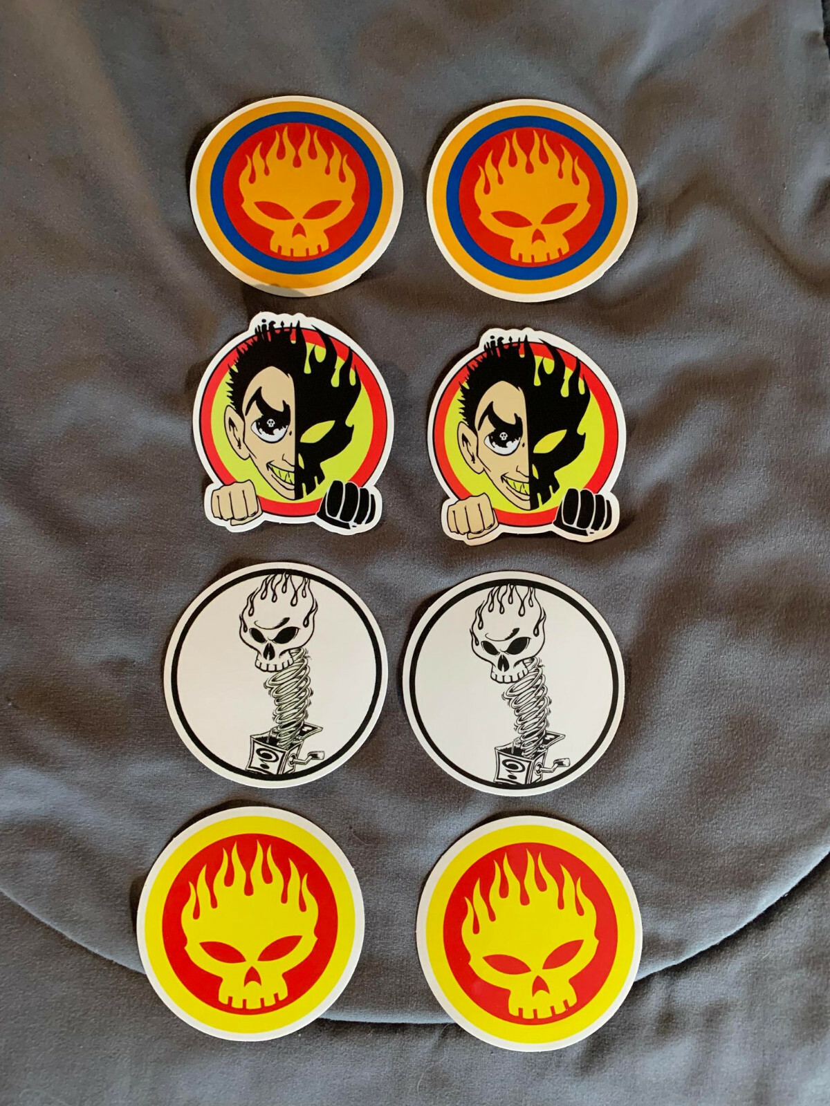Lot (8) OFFSPRING 2 1/4″ to 2 1/2″ Band Skull Logo STICKERS FAST! FREE SHIP!