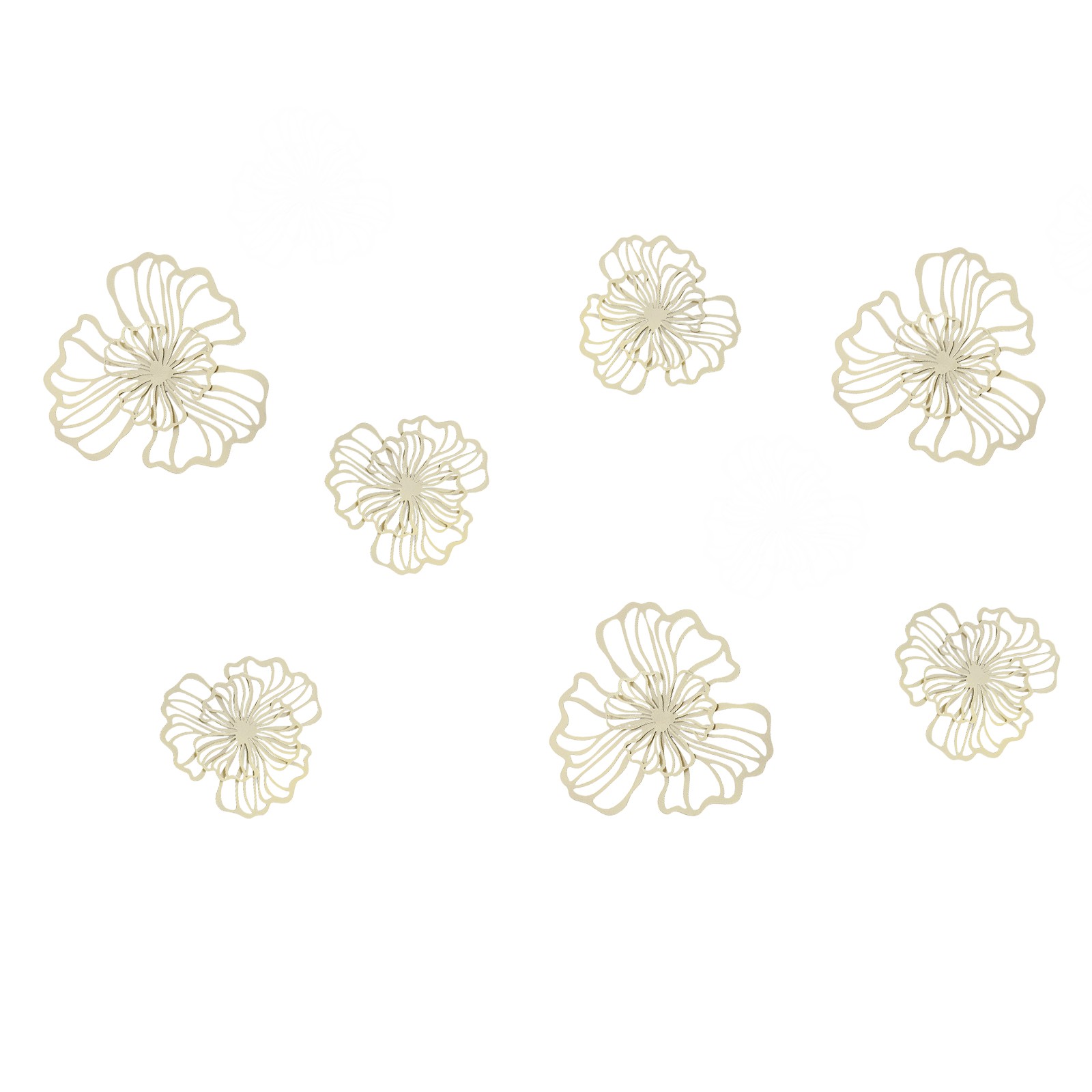7-Piece Metal Wall Decor Flower Office Wall Hanging Ar Indoor Metal Wall Decor