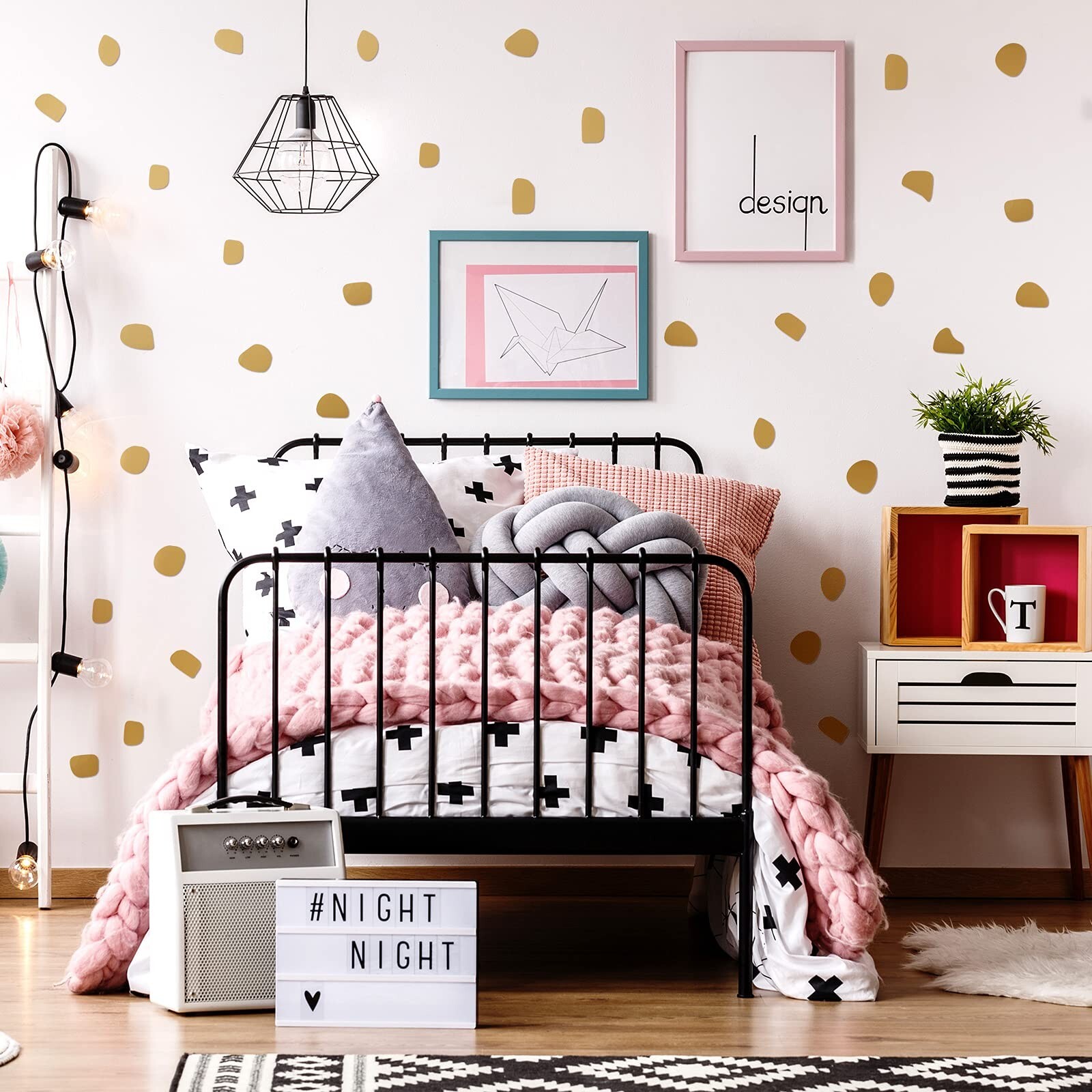 500 Pieces Irregular Polka Dots Boho Wall Decal Vinyl Nursery Wallpaper Stick…