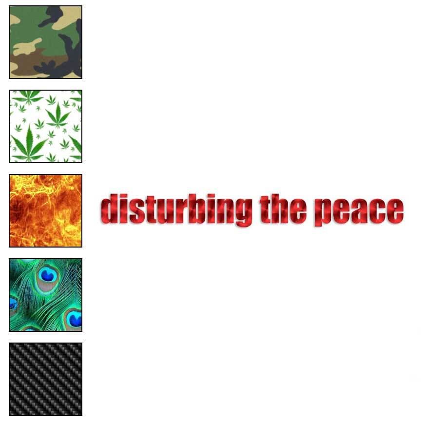 Disturbing The Peace, Vinyl Decal Sticker, 40 Patterns & 3 Sizes, #3993