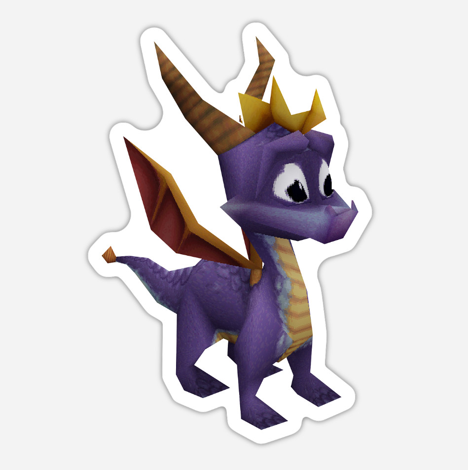3″ Spyro the Dragon Sticker PS1 PlayStation Decal Retro Gaming Matte Finish
