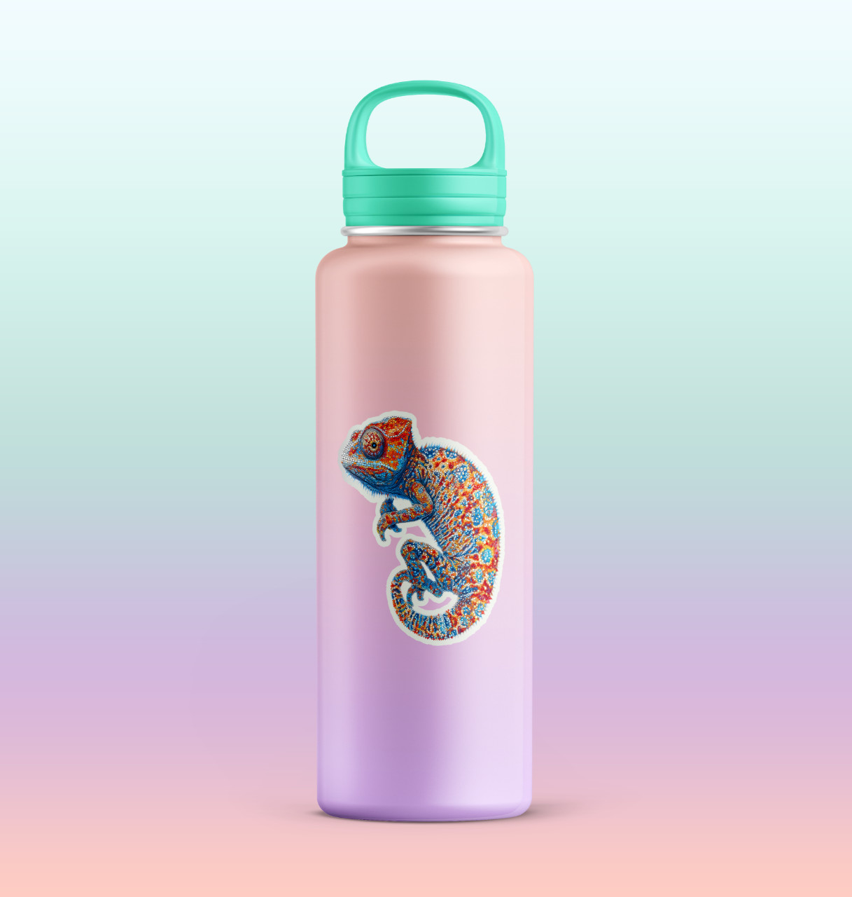 Chameleon Sticker: Mosaic Lizard Psychedelic Waterproof Reptile Dot Sticker