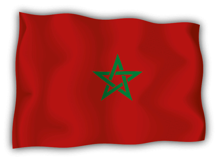 Morocco Wave Flag Car Bumper Sticker Decal
