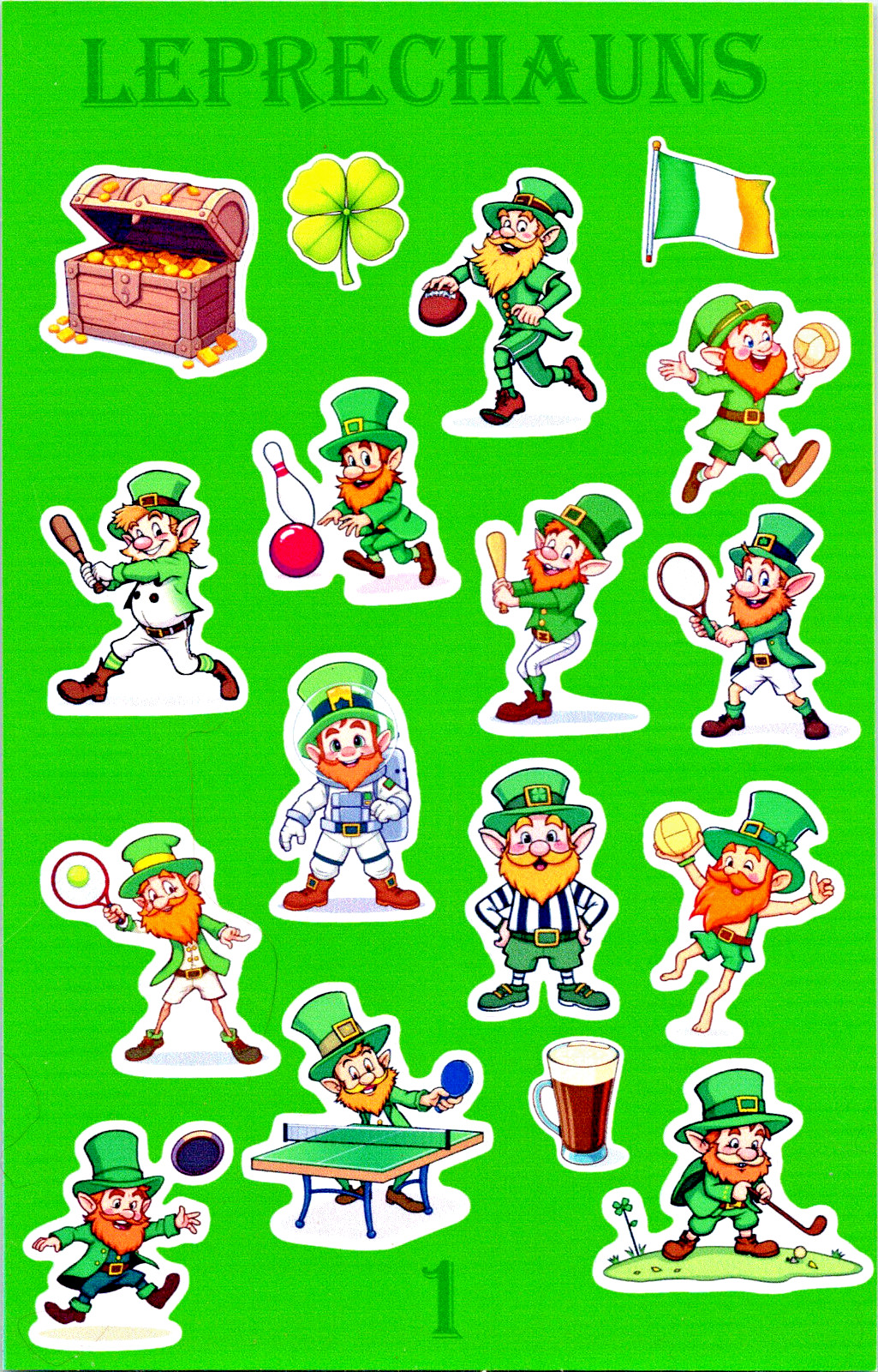 Leprechaun Irish Vinyl Sticker Decal 8″ x 5″ St Patrick’s day Ball Sports