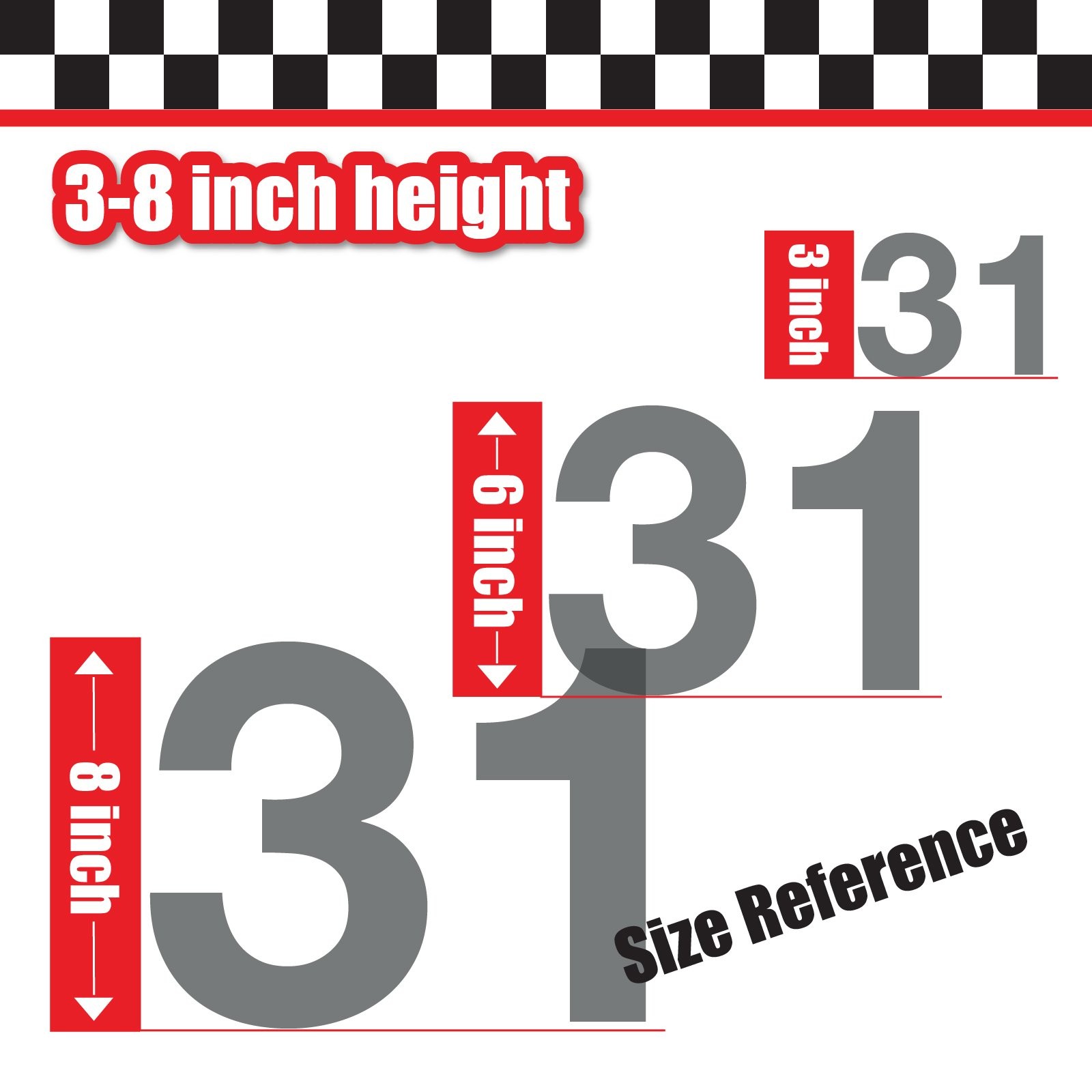 3x 3 Digit Custom Single Number Sticker Decal Locker Door Mailbox Helvetica Neue