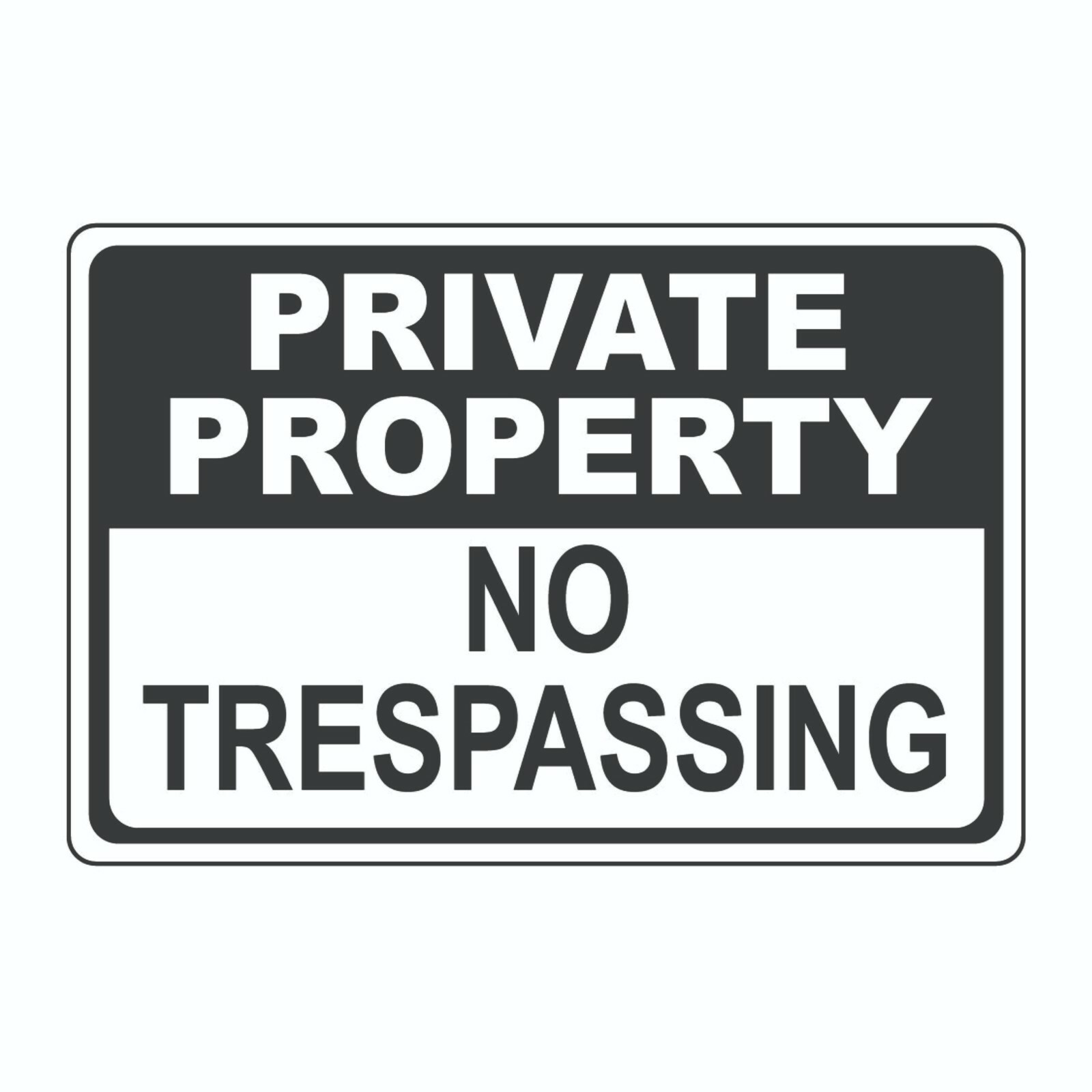 Private Property No Trespassing Sign Decal Sticker