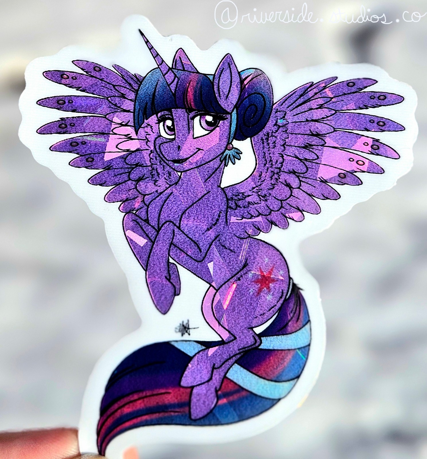 Crystal Twilight Sparkle Vinyl Holo Sticker 3″ Original Art My Little Pony