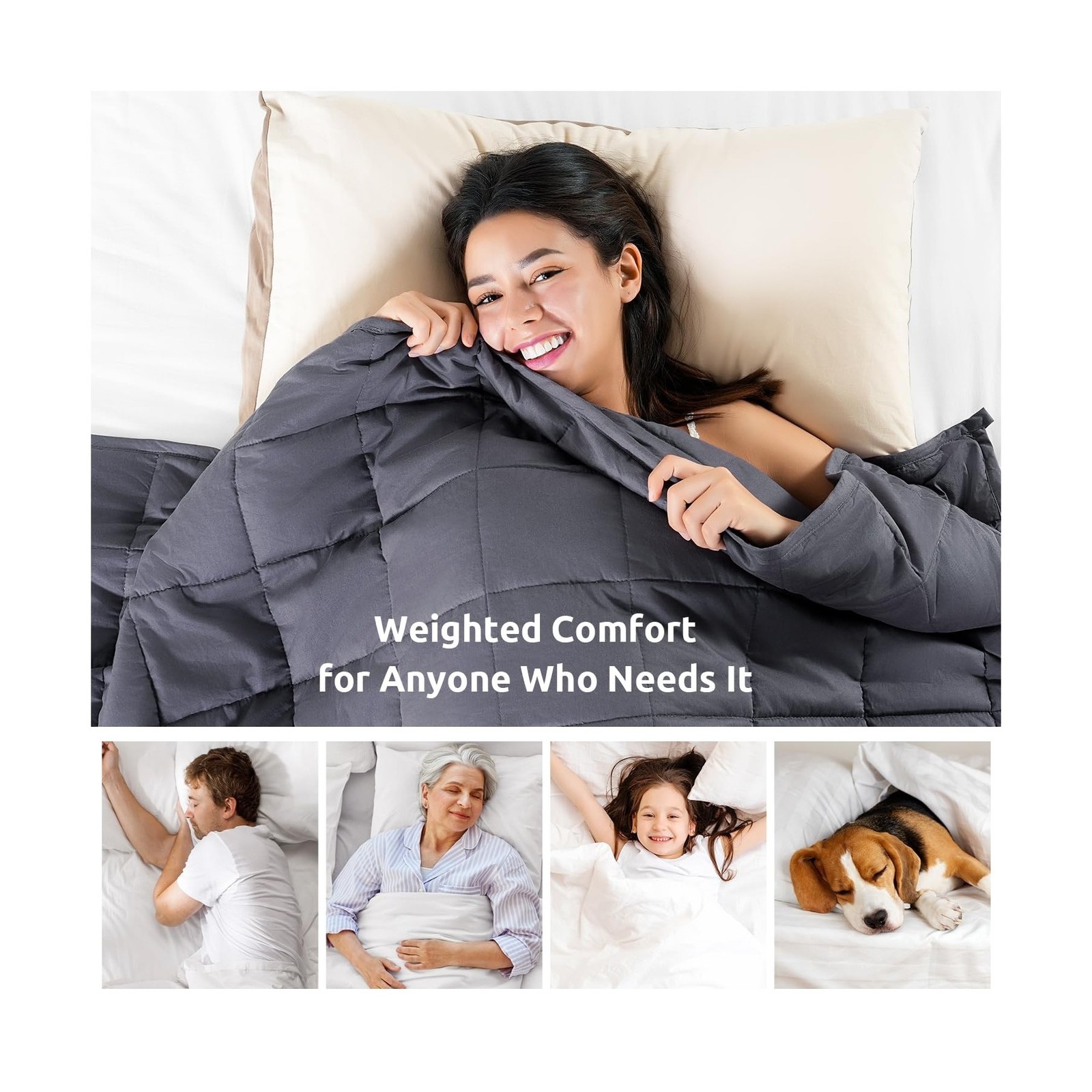 Sivio Weighted Blanket for Adults 100% Cotton, 60″x80″ Queen Size 15 lbs, Coo…