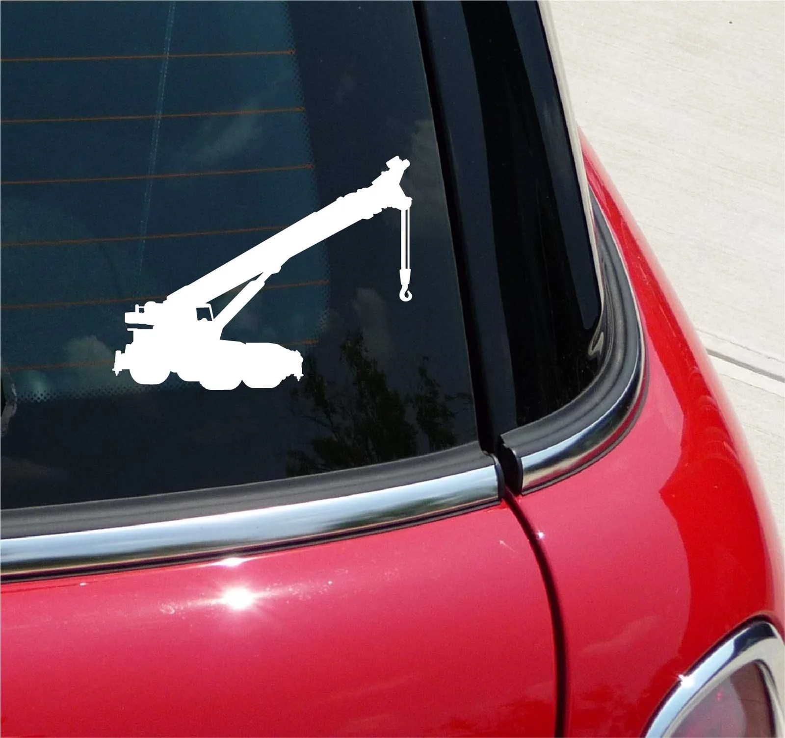 CRANE TRUCK MOUNTED SILHOUETTE EQUIPMENT GRAPHIC DECAL STICKER ART CAR WALL