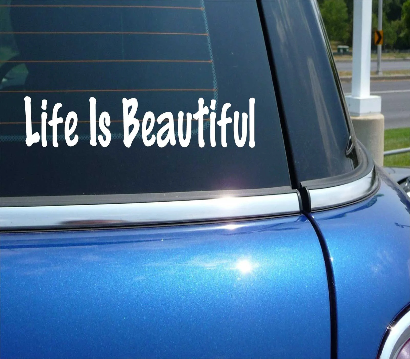 LIFE IS BEAUTIFUL DECAL STICKER LOVE PEACE MOTHER EARTH NATURE SCENERY CAR TRUCK
