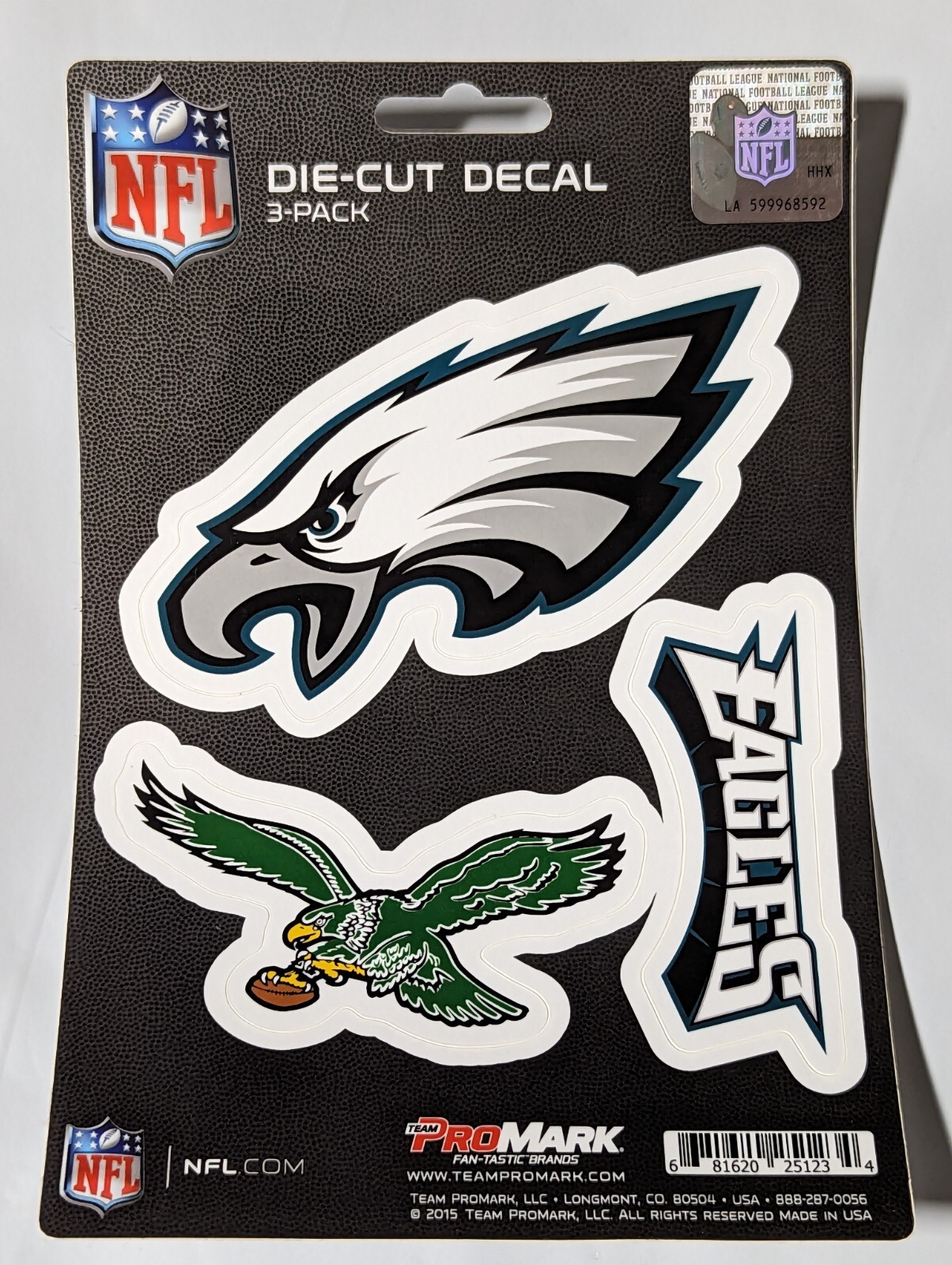 Philadelphia Eagles 3-Pack Die-cut Decals Stickers Sheet Measures 5″ x 7″ New!
