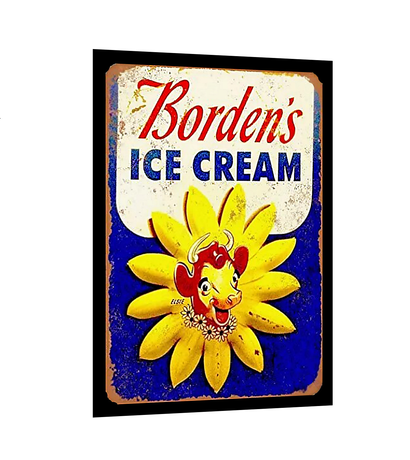Bordens Milk Vinyl Sign Sticker Ice Cream Elsie Cow Restaurant Retro Replica