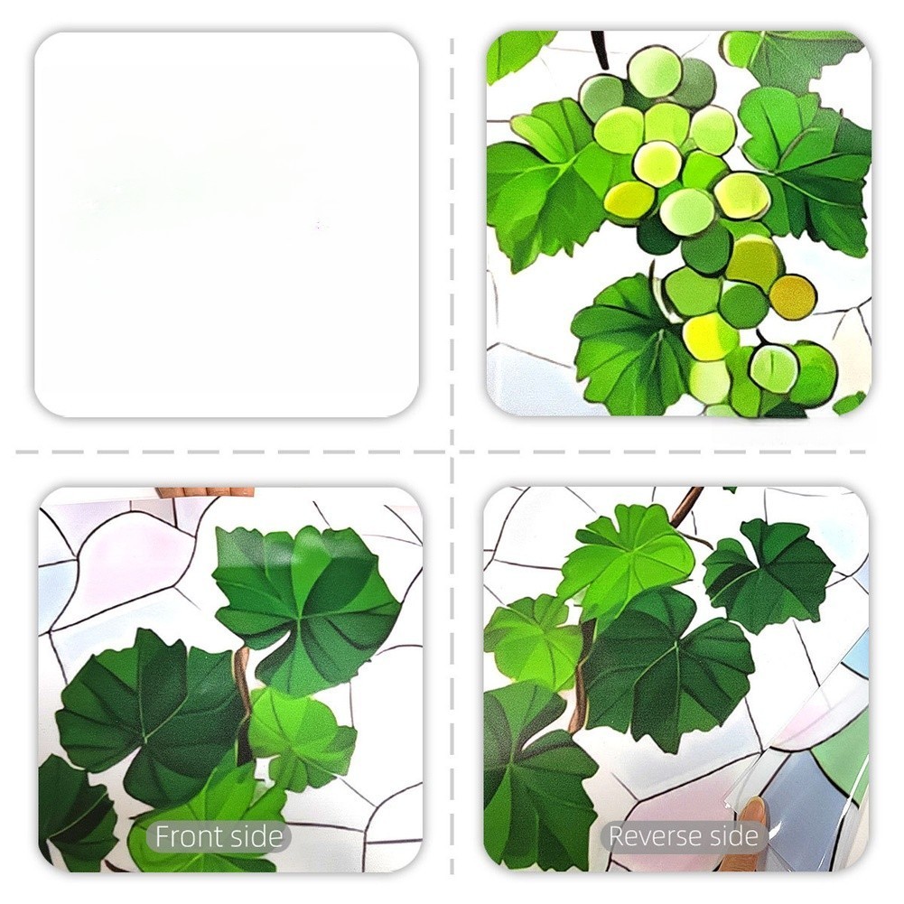 No Glue Needed Grape Vine Decal Double-sided Pattern Cartoon Grapevine Design