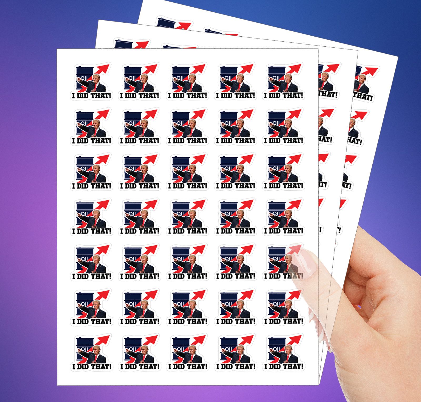 100 PCs “I did that” Trump Sticker Pack – Trump Meme – Trump Decals – 1.2 x 1″