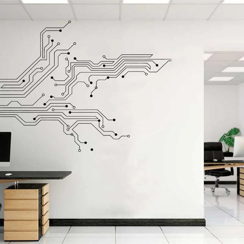 Circuit Board Technology Wall Sticker Game Room Computer IT Software Science