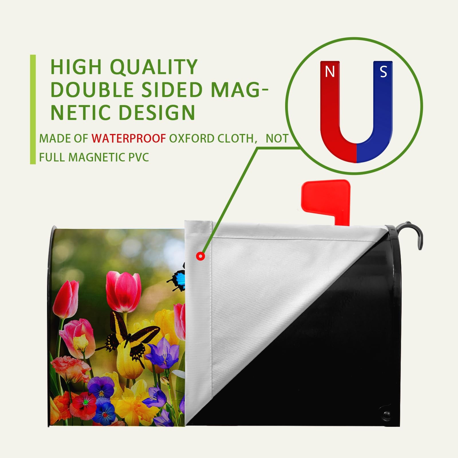 Dacawin Spring Mailbox Covers Magnetic 21x18inch, Tulip Cover