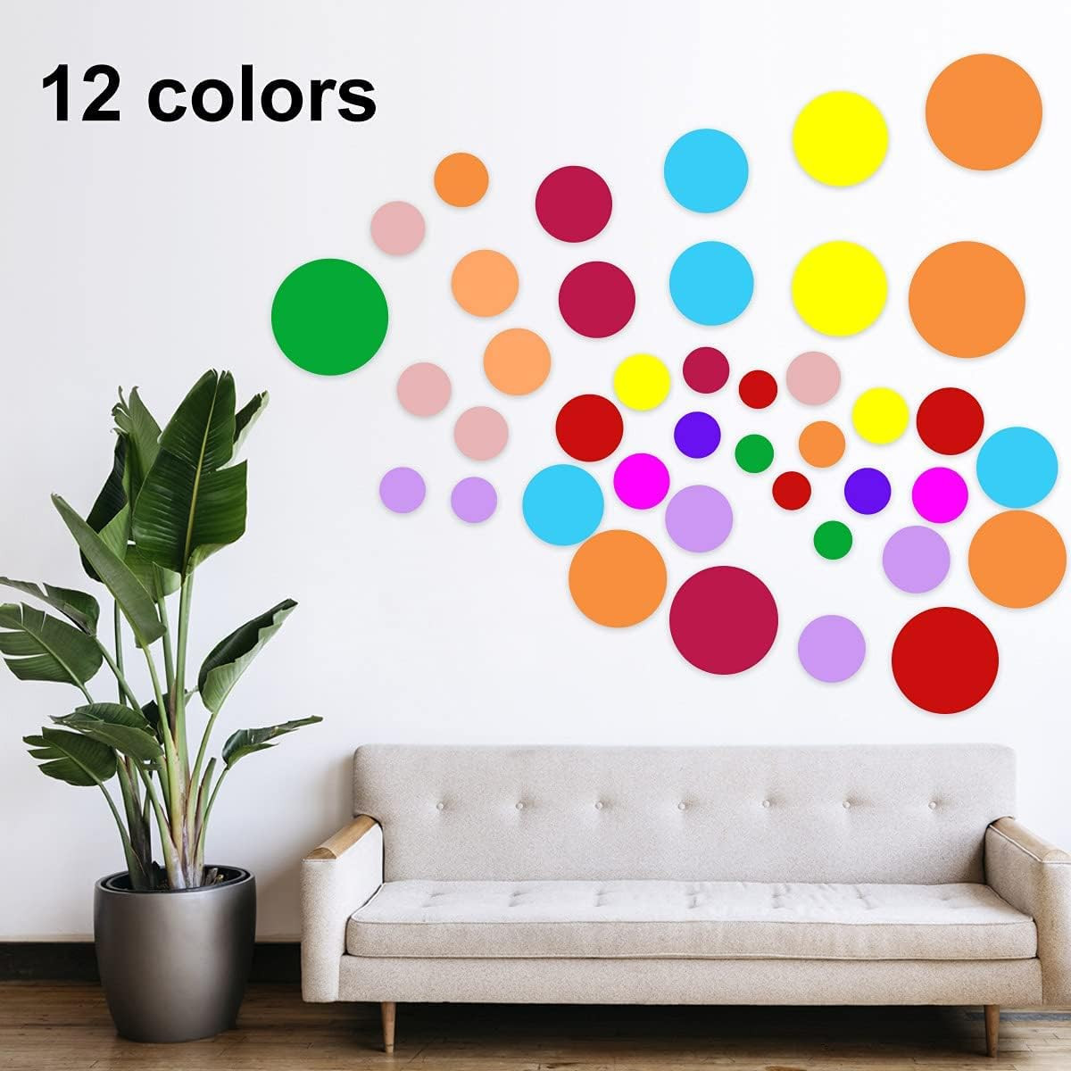 264 Pieces Polka Dot Wall Decals Circles Decals for Wall Vinyl Dots Stickers Set