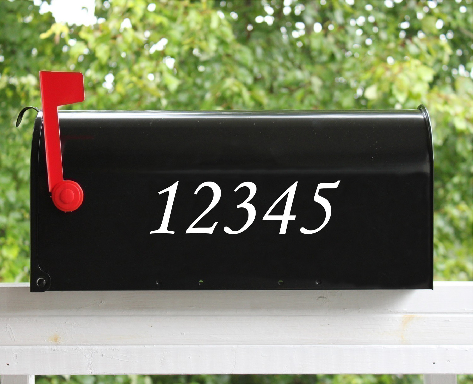 Set of 2 – 2.5″ White Reflective Custom Mailbox Decals Sticker Street Numbers