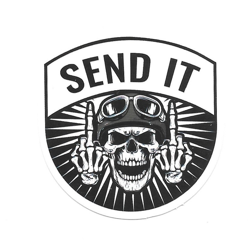 Send It Sticker Vinyl Die Cut Decal Skull Finger Motorcycle Scrapbooking Gift
