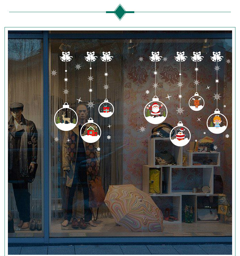 Christmas Window Cling Wall Sticker Decal Snowflake Santa Claus Reindeer Decor