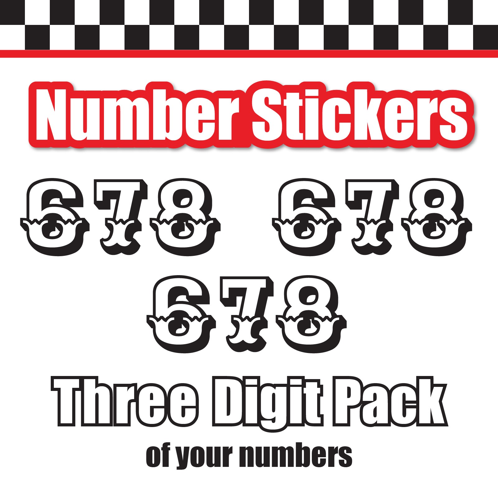 3x 3 Digit Custom Single Number Stickers Decal Locker Door Mailbox Ewert