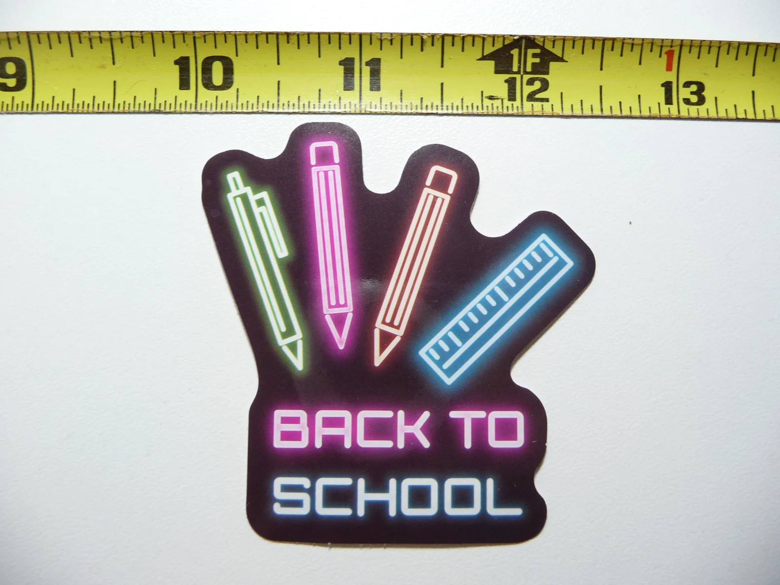 NEON SMALL STICKER DECAL BACK TO SCHOOL PENCIL RULER MARKERS LAPTOP FUNNY