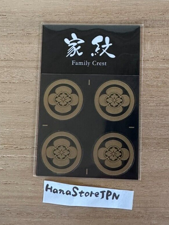 Kamons Family Crest Makie Sticker Traditional Japanese Decal quince 4pieces