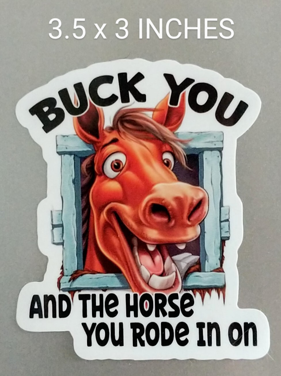 3.5″ Buck You & Horse You Rode in On Decal Vinyl Sticker Equine Humor Funny Farm