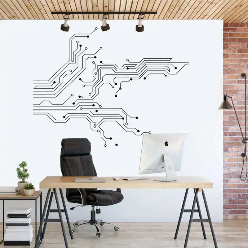 Circuit Board Technology Wall Sticker Game Room Computer IT Software Science