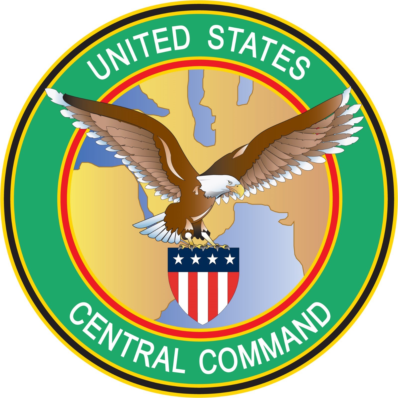 US CENTCOM 4″ x 4″ Square overall decal. Window /Bumper Sticker.