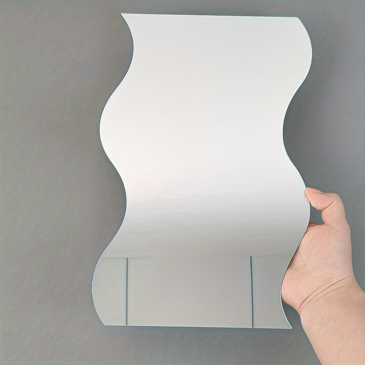 3Pcs/4Pcs Removable Wavy Mirror Wall Tiles Acrylic Bedroom Background Ornament