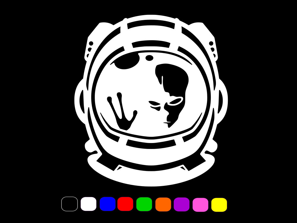 ASTRONAUT ALIEN HELMET Vinyl Decal Window Wall Laptop Sticker CHOOSE SIZE COLOR