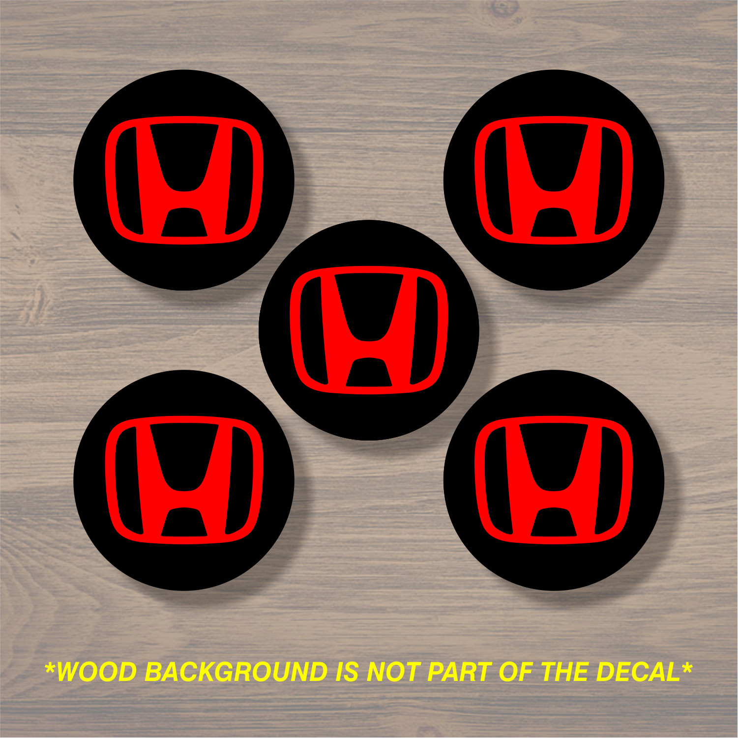 Honda Wheel Center Cap Overlay x5, Vinyl Decal Sticker