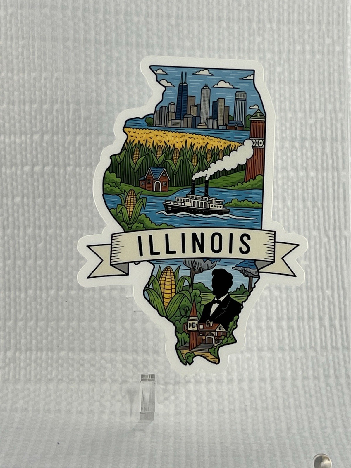 Illinois sticker vinyl decal state outline novelty laptop mug car