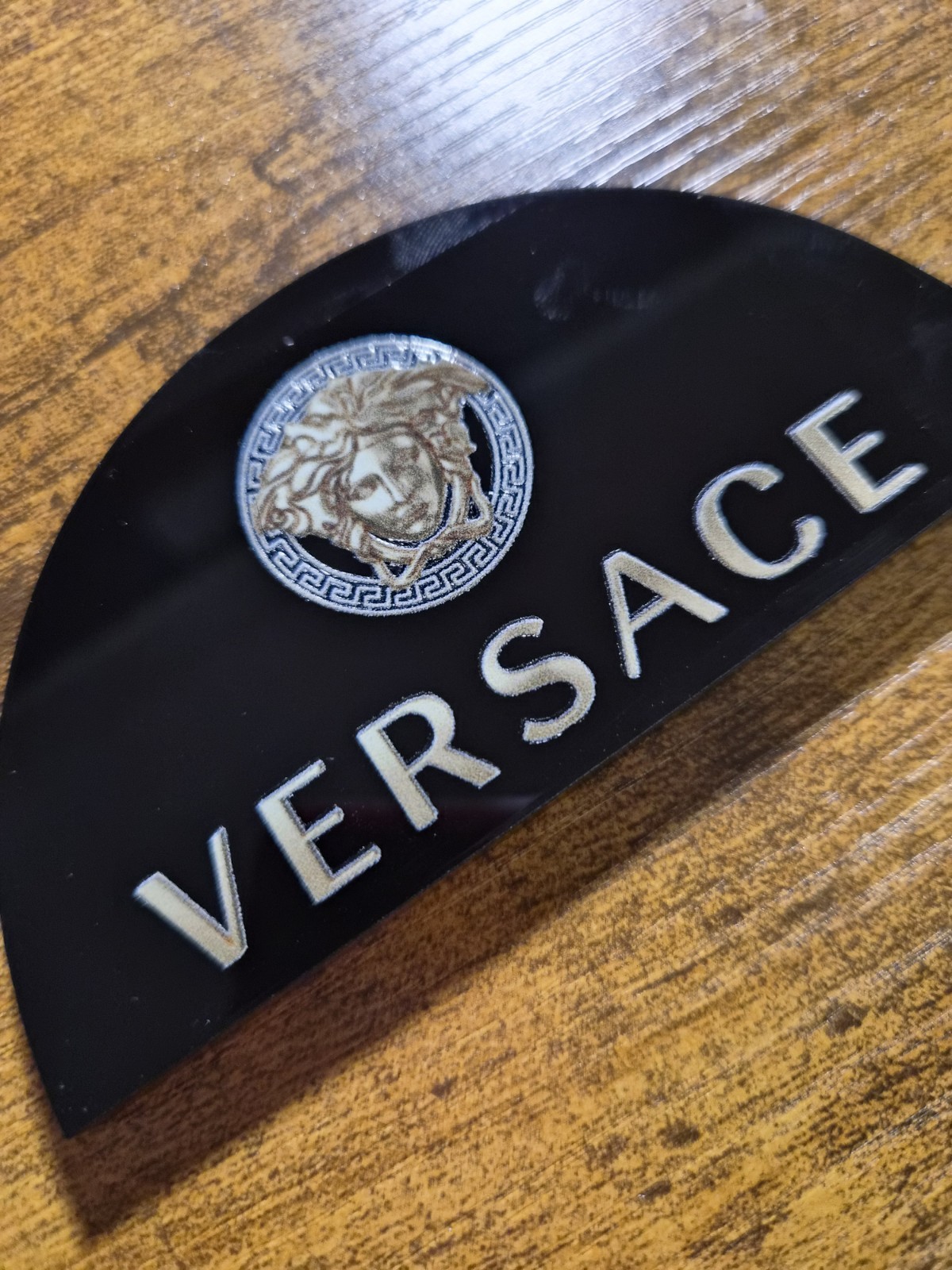 V LOGO METALLIC GOLD High Quality UV DTF Decal waterproof USA NOT VINYL